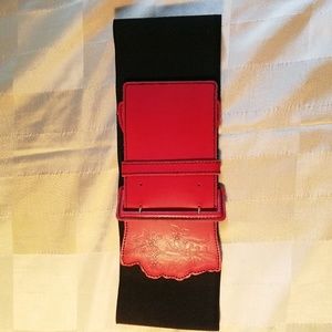 Genuine leather and elastic belt